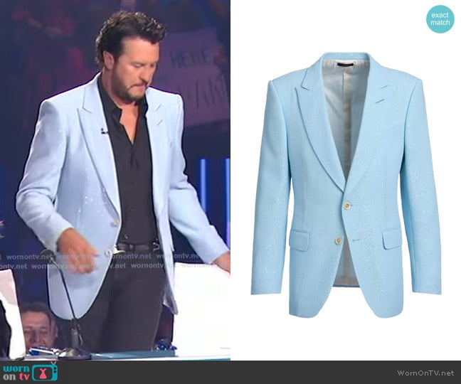 Luke Bryan’s blue sequin blazer on American Idol
