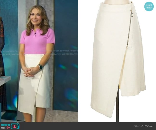 Topshop Asymmetric Midi Skirt worn by Lori Bergamotto on Good Morning America