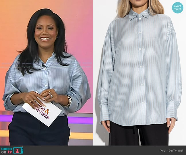Toteme Striped Buttoned Shirt worn by Sheinelle Jones on Today