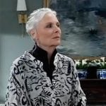 Tracy’s black and white printed kaftan on General Hospital