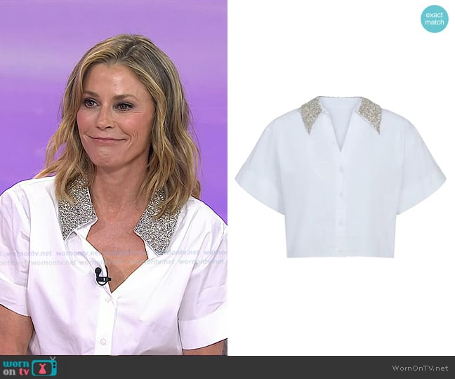 TWP Forever and Always Reversible Shirt With Crystal Collar worn by Julie Bowen on Today