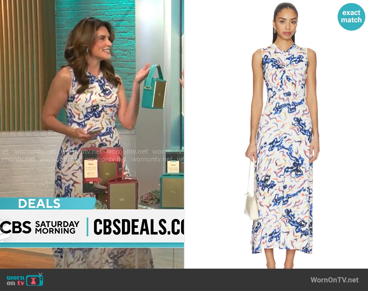Ulla Johnson Lina Jersey Dress in Prism worn by Adriana Diaz on CBS Mornings