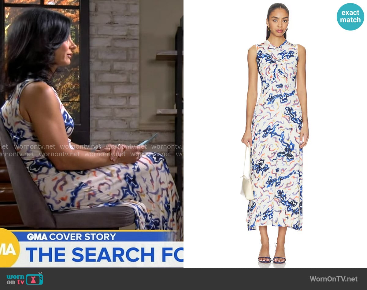 Ulla Johnson Lina Jersey Dress in Prism worn by Dr. Tara Narula on Good Morning America