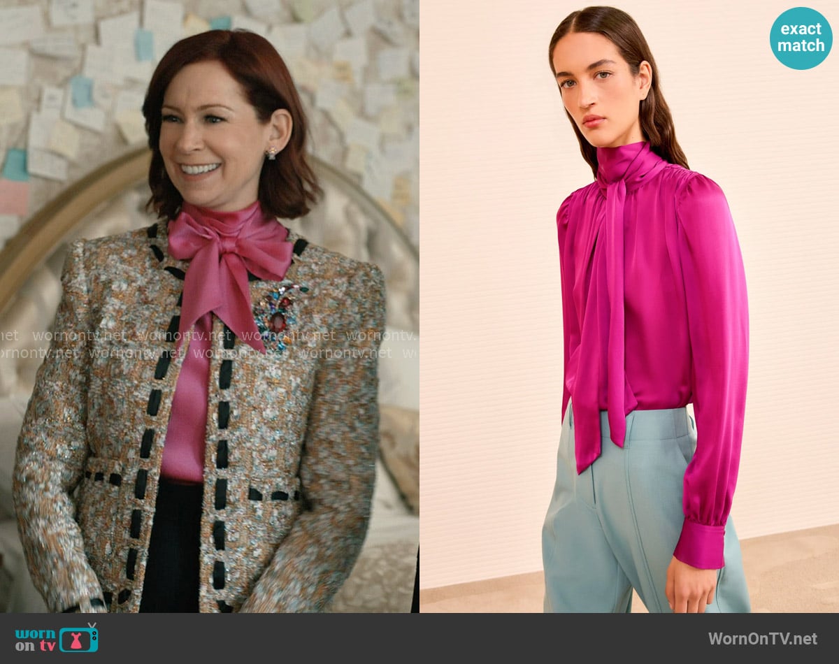 Ulla Johnson Ornament Tie Neck Blouse worn by Elsbeth Tascioni (Carrie Preston) on Elsbeth