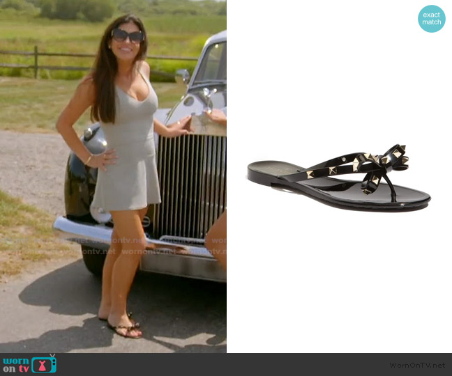 Valentino Garavani Rockstud Jelly Flip Flop worn by Jo-Ellen Tiberi on The Real Housewives of Rhode Island