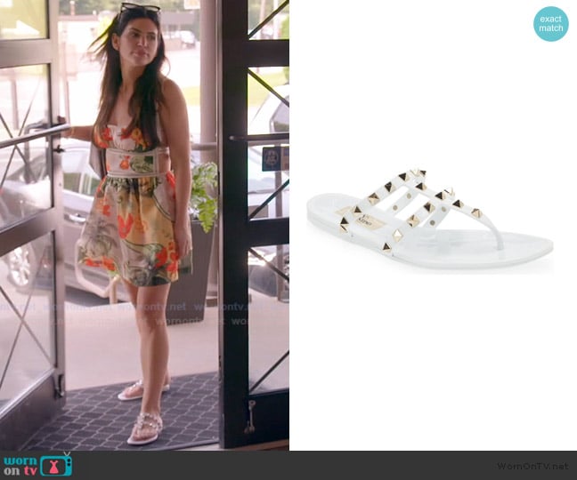 Valentino Garavani Rockstud Jelly Sandal worn by Jo-Ellen Tiberi on The Real Housewives of Rhode Island