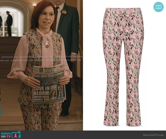 Veronica Beard Arte Crop Pants in Raisin Multi worn by Elsbeth Tascioni (Carrie Preston) on Elsbeth