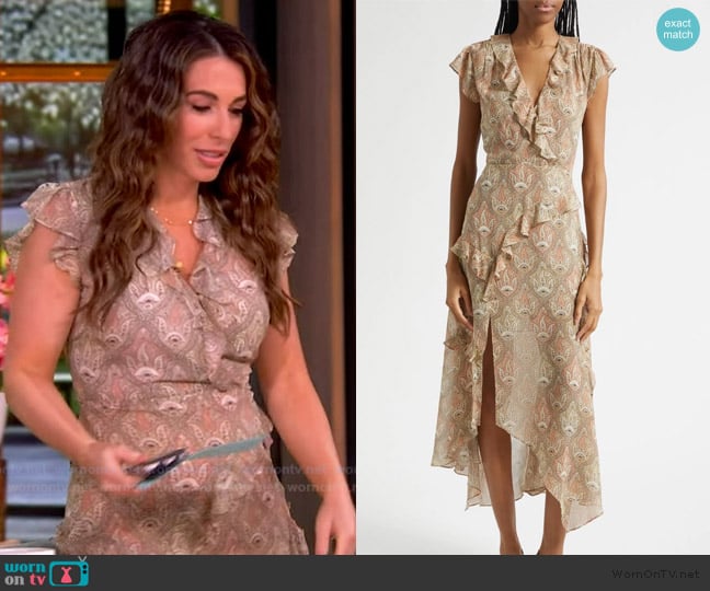 Veronica Beard Avenel Paisley Asymmetric Hem Silk Dress worn by Alyssa Farah Griffin on The View