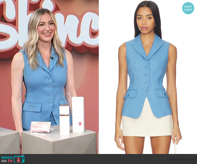 Veronica Beard Benny Vest worn by Shawna Jones on Access Hollywood