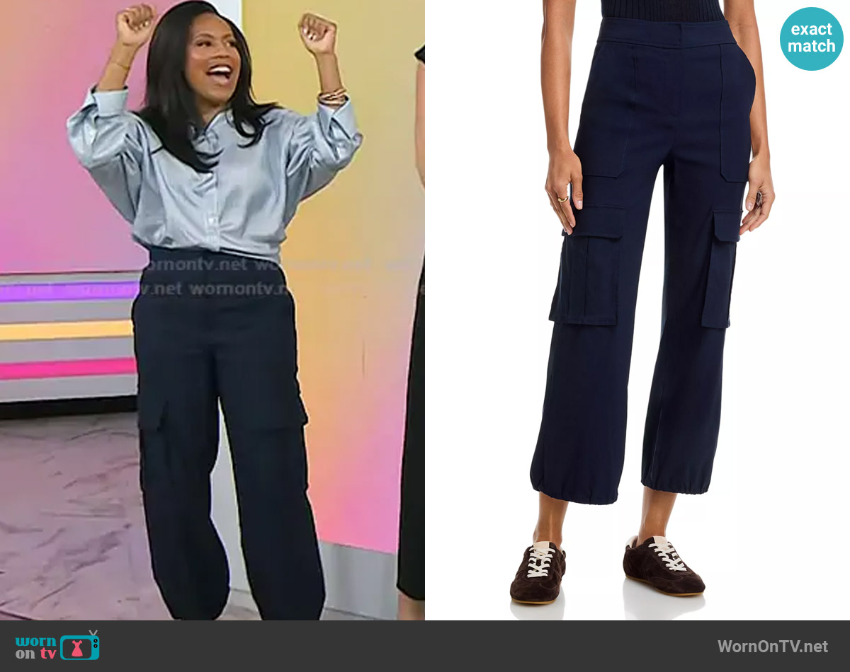 Veronica Beard Dari Cargo Pants in Navy worn by Sheinelle Jones on Today