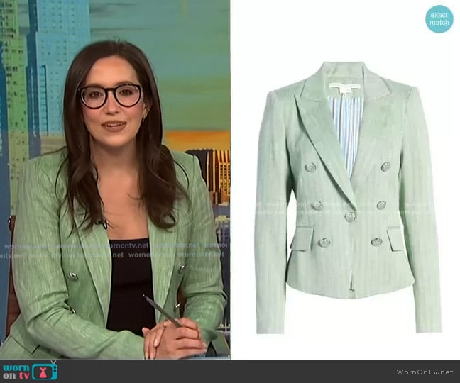 Veronica Beard Diego Linen Blend Dickey Jacket worn by Savannah Sellers on NBC News Daily