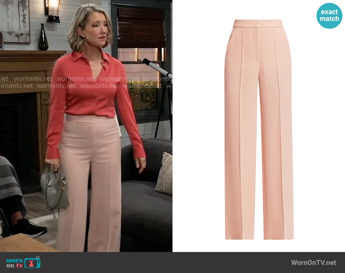 Veronica Beard Edia Pants in Ballet Pink worn by Nina Reeves (Cynthia Watros) on General Hospital
