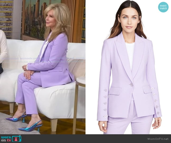 Veronica Beard Fogg Dickey Jacket worn by Lisa Hartman Black on Good Morning America