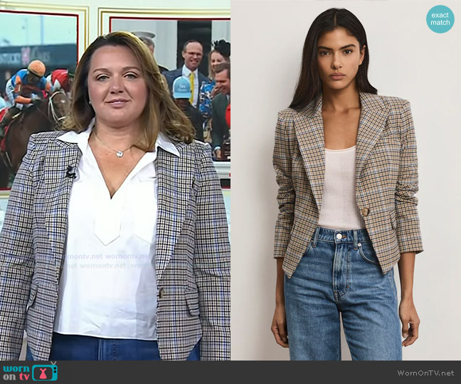 Veronica Beard Hosanna Plaid Dickey Jacket worn by Cherie DeVaux on Today