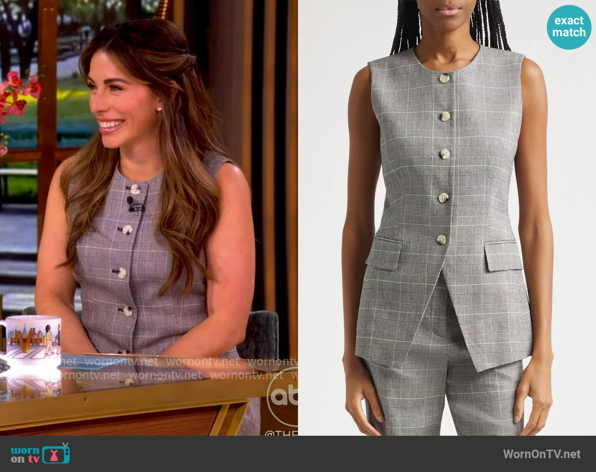 Alyssa’s gray check vest on The View