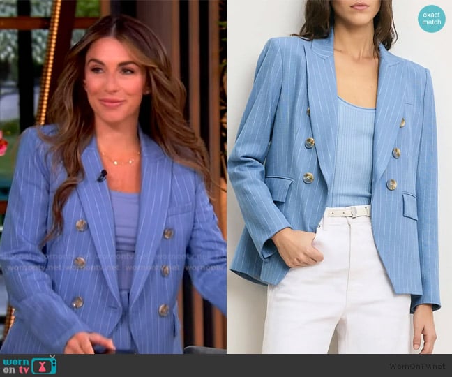 Veronica Beard Miller Pinstripe Dickey Jacket worn by Alyssa Farah Griffin on The View