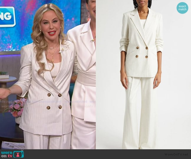 Veronica Beard Rupert Pinstripe Dickey Jacket worn by Tara Lipinski on The Kelly Clarkson Show