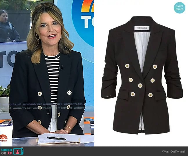 Veronica Beard Tomi Dickey Jacket in Black worn by Savannah Guthrie on Today
