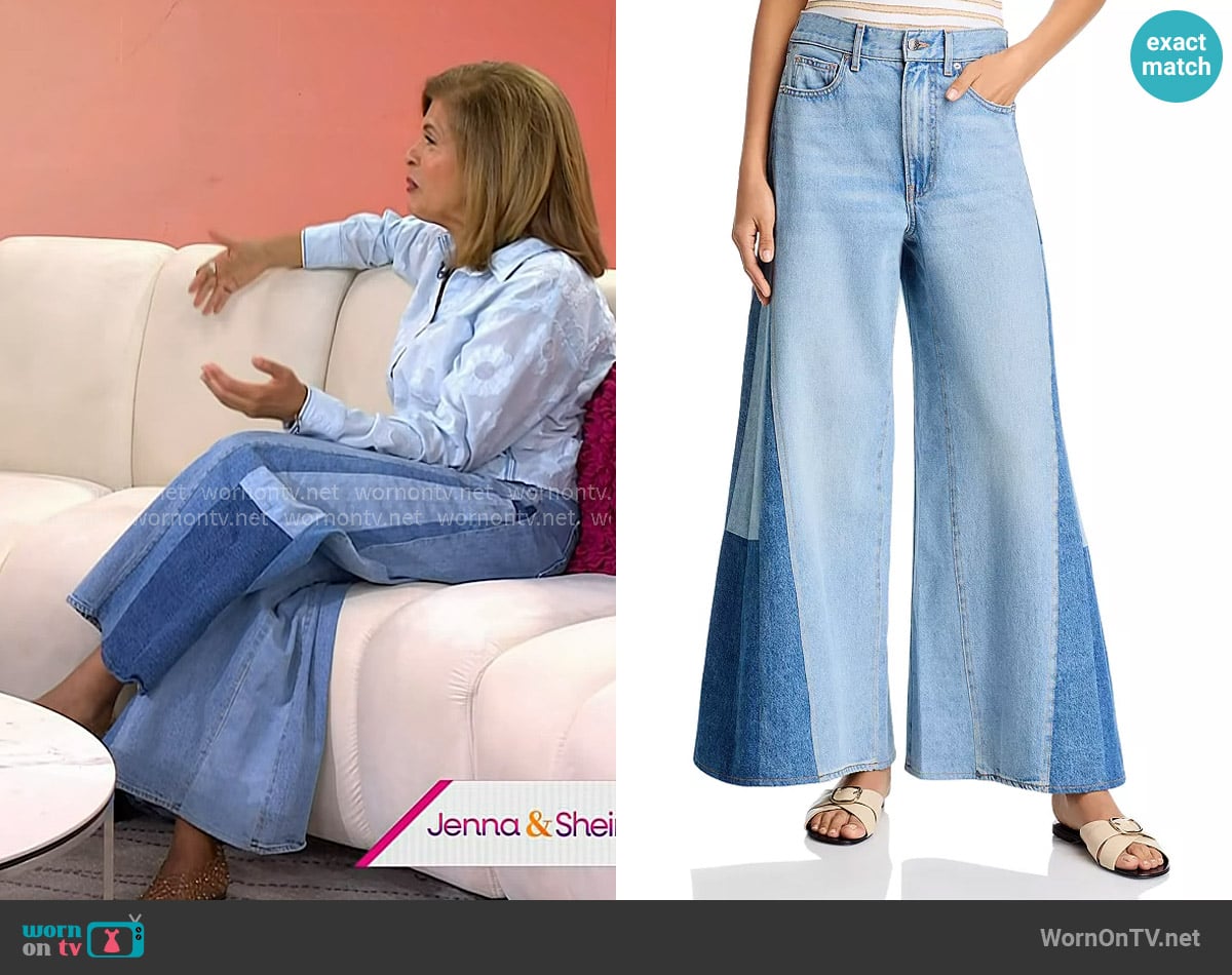 Veronica Beard Vicki Patchwork Wide-Leg Jeans worn by Hoda Kotb on Today