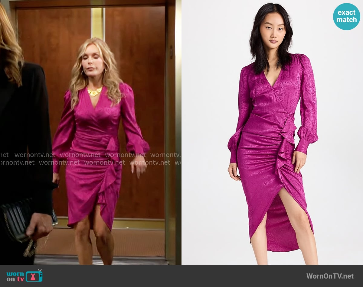 Veronica Beard Weiss Dress worn by Lauren Fenmore (Tracey Bregman) on The Young and the Restless