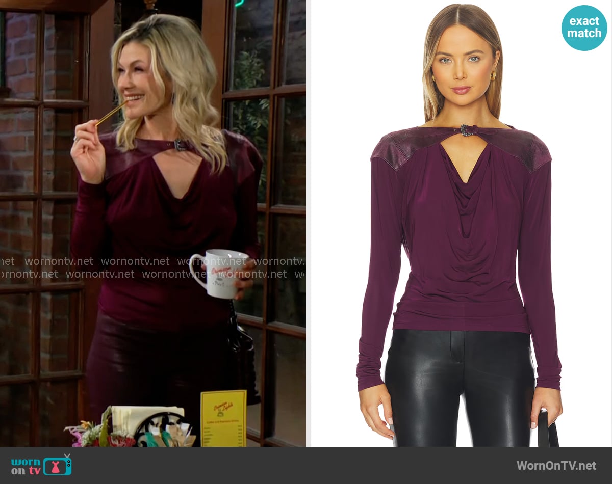 Versace Jeans Couture Top in Fiorentina worn by Patty Williams (Stacy Haiduk) on The Young and the Restless