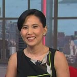 Vicky's black zip front sleeveless dress on NBC News Daily