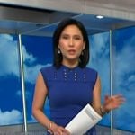 Vicky's blue laser cut dress on NBC News Daily