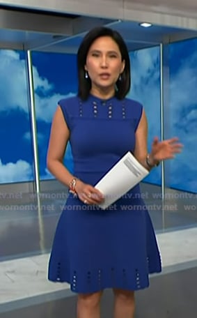 Vicky’s blue laser cut dress on NBC News Daily