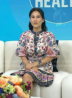 Vicky’s floral printed belted mini dress on Today