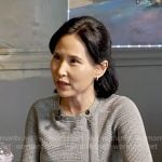 Vicky's grey knit sweater zip jacket on Today