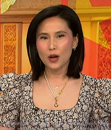 Vicky’s heart pendant with pearl necklace on Today