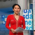 Vicky's red ribbed knit dress on NBC News Daily
