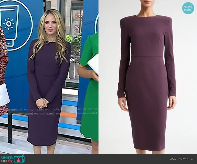 Victoria Beckham Strong-Shoulder Long-Sleeve Midi T-Shirt Dress worn by Dr. Marnie Nussbaum on Today