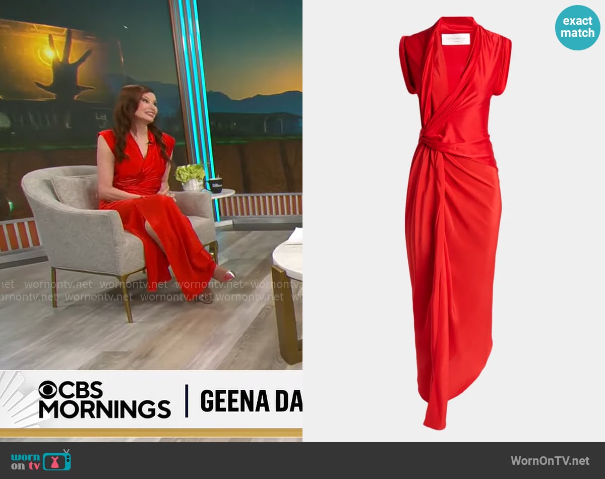 Geena Davis’ red dress on CBS Mornings Geena Davis’ red dress on CBS Mornings