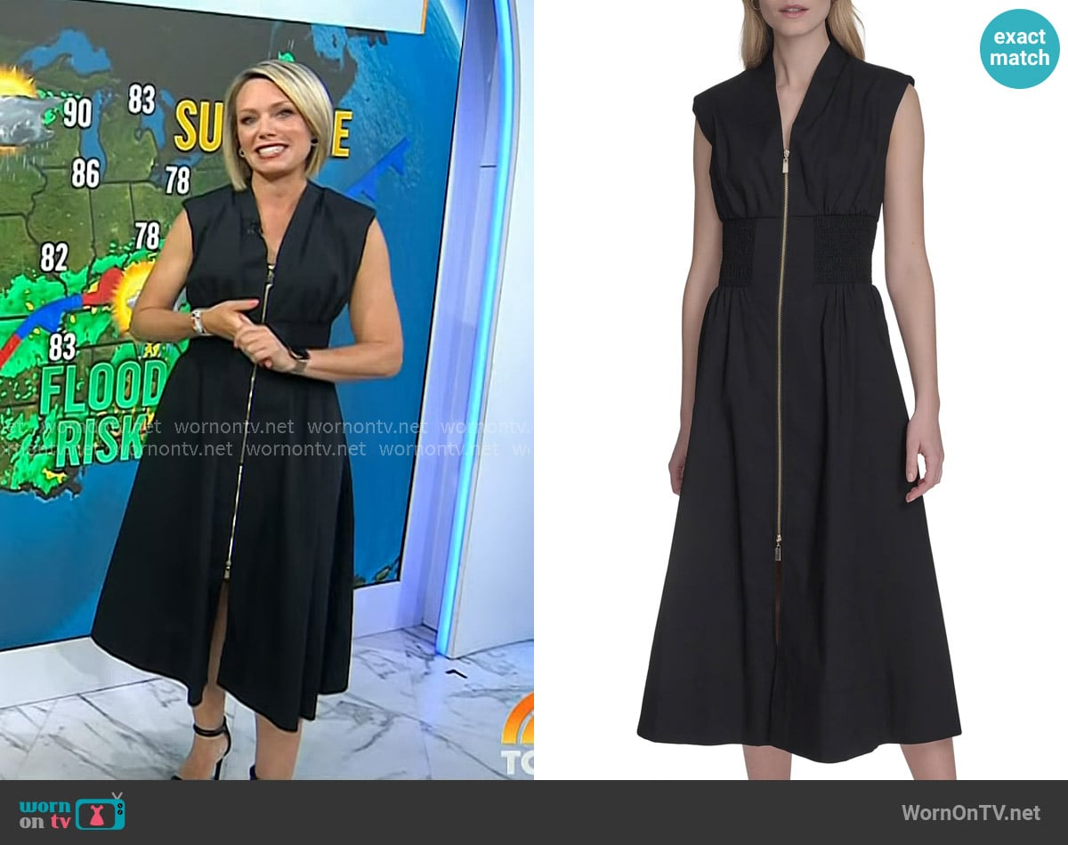 Vince Camuto Smock Waist Cotton Midi Dress worn by Dylan Dreyer on Today