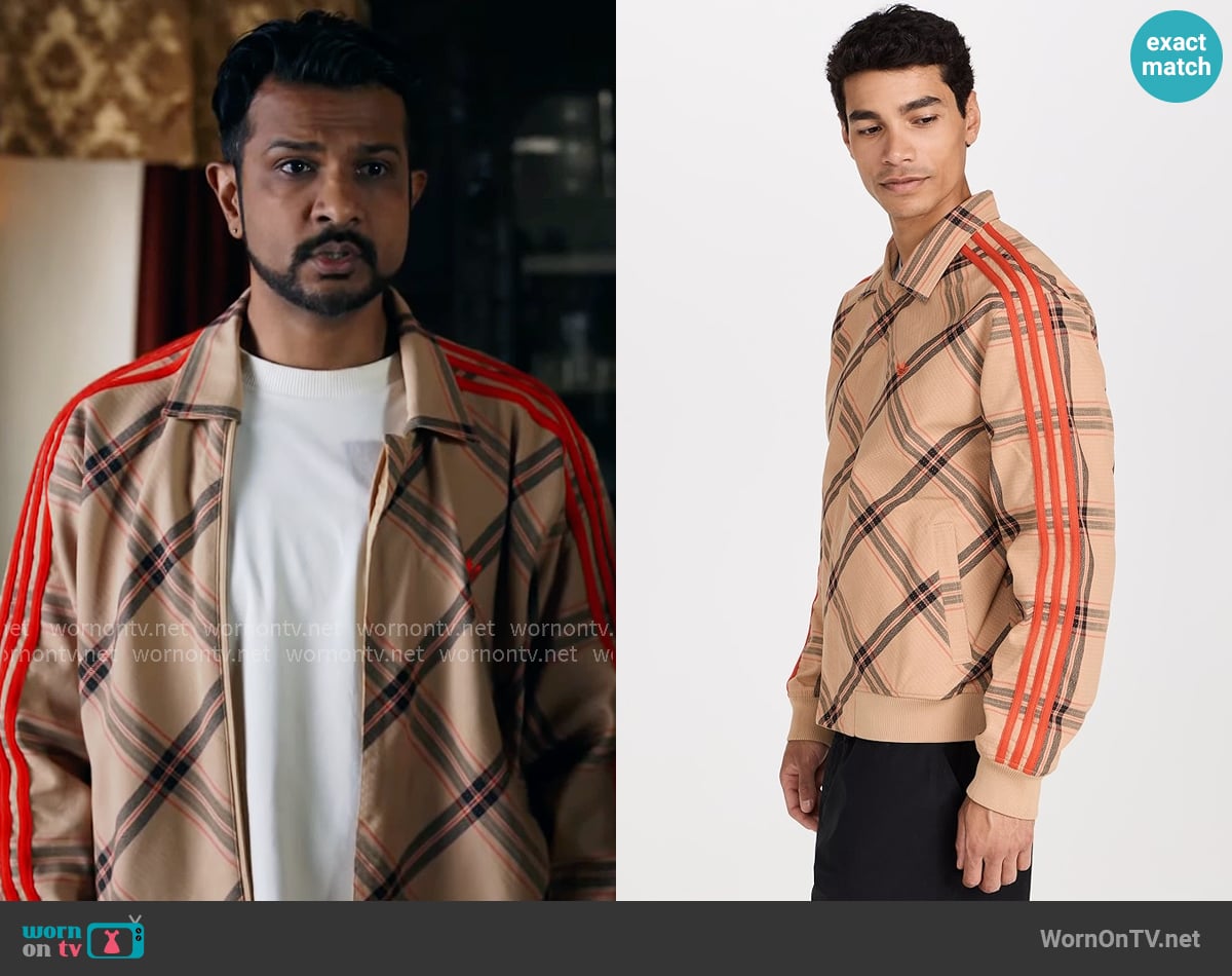 Wales Bonner x Adidas Unisex Reversible Harrington Jacket worn by Jay (Utkarsh Ambudkar) on Ghosts