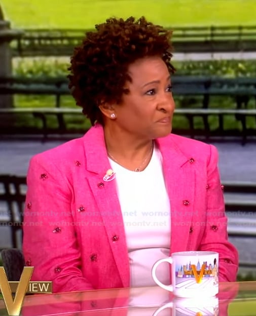 Wanda Sykes’s pink embellished blazer on The View