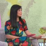 Weijia Jiang’s floral maxi dress on CBS Mornings