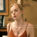 Whitney’s rust red cami top on Dutton Ranch