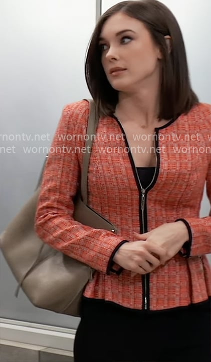 Willow’s red tweed peplum jacket on General Hospital