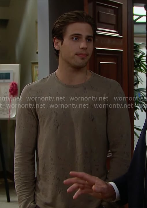 Will’s beige long sleeve t-shirt on The Bold and the Beautiful