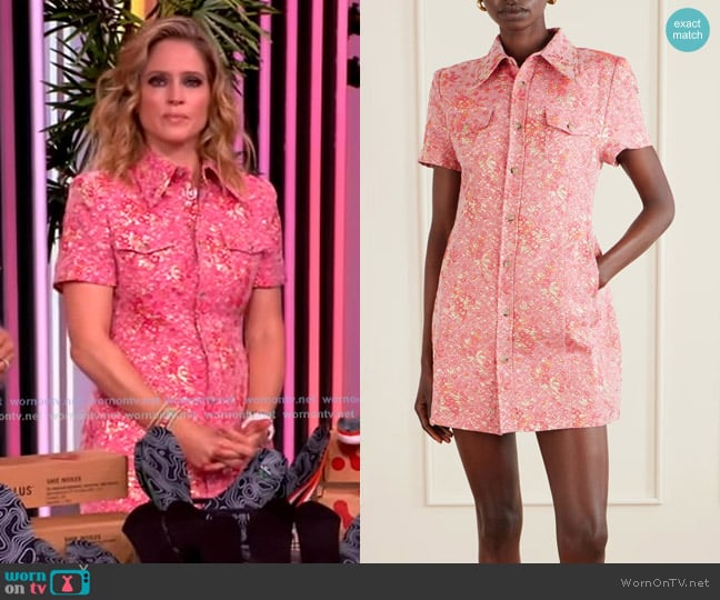 Willy Chavarria Chavela Cotton-blend Cloqué Mini Dress worn by Sara Haines on The View