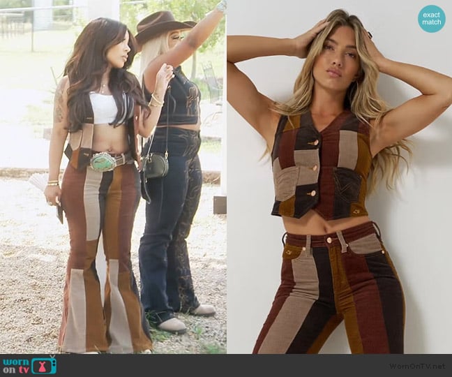 Wrangler X Lainey Wilson Patchwork Vest worn by Kimberly Michelle Pate on The Real Housewives of Atlanta