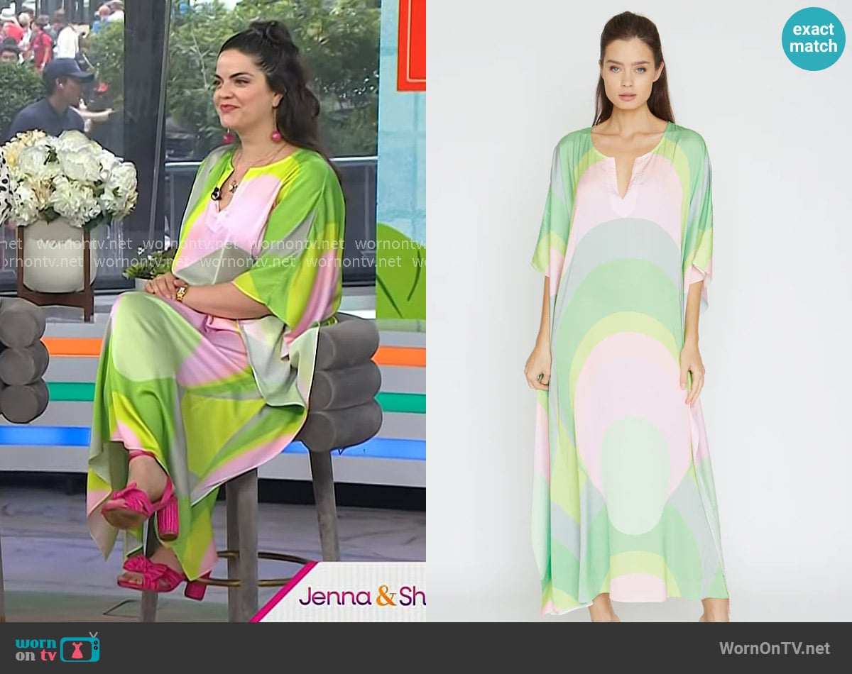 Wrap Up by VP Diva Scoop Citron Long Caftan worn by Kimmay Caldwell on Today