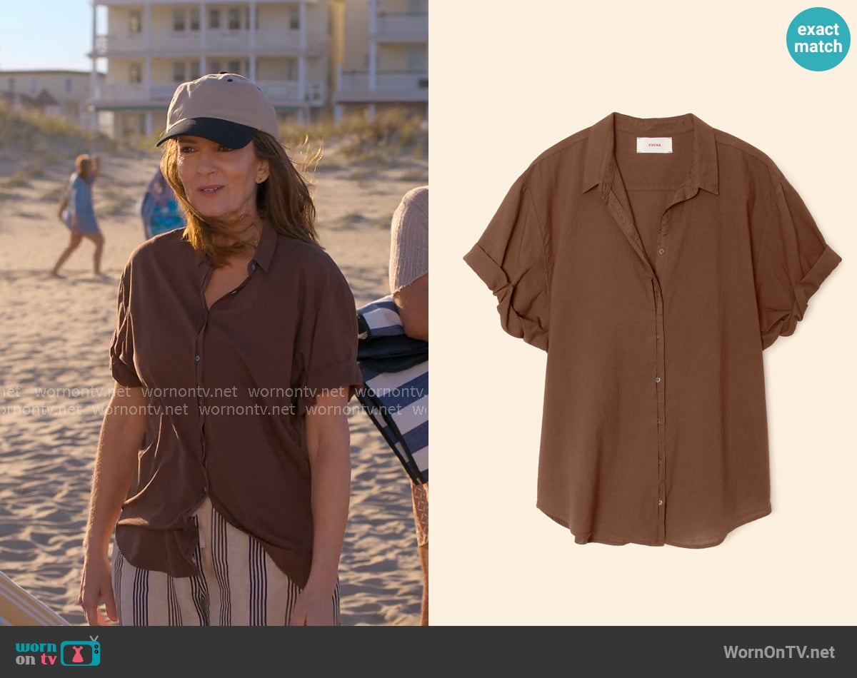 Xirena Channing Shirt in Stallion worn by Kate (Tina Fey) on The Four Seasons