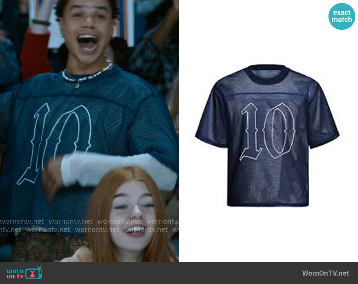 Y2k Y2K Mesh Short Sleeve Football Jersey worn by Dexter (Miles Gutierrez-Riley) on Off Campus