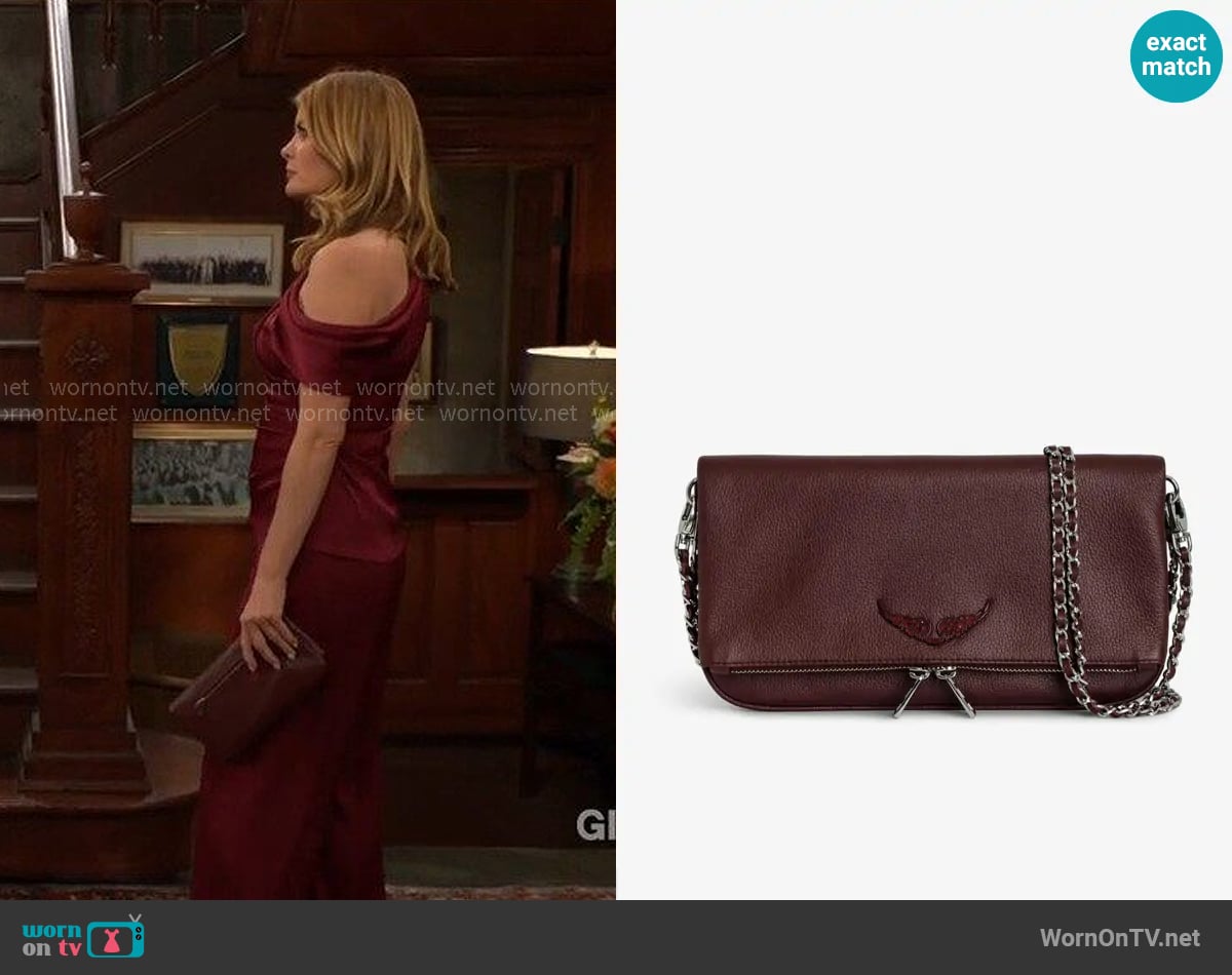 Zadig and Voltaire Rock Clutch worn by Phyllis Summers (Michelle Stafford) on The Young and the Restless
