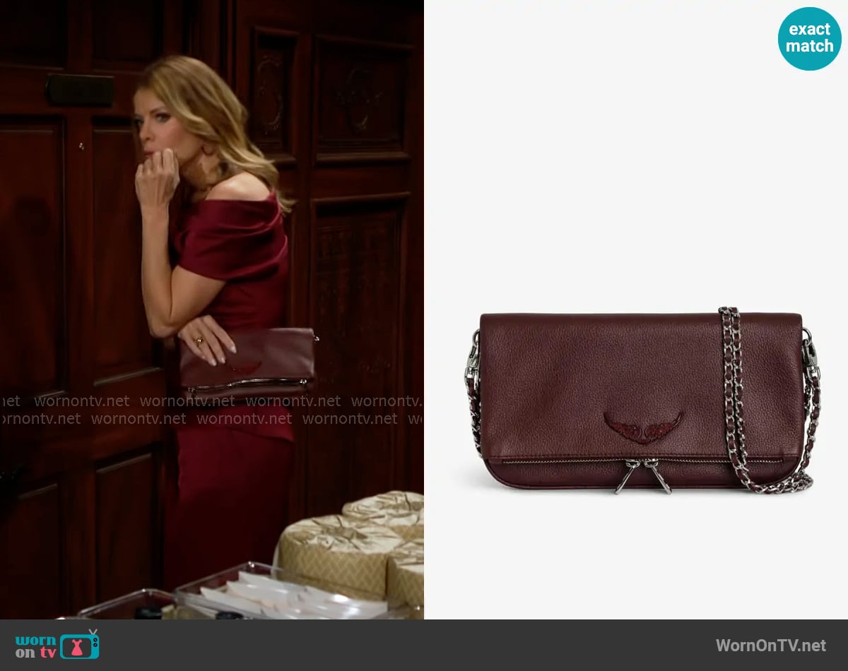 Zadig and Voltaire Rock Clutch worn by Phyllis Summers (Michelle Stafford) on The Young and the Restless
