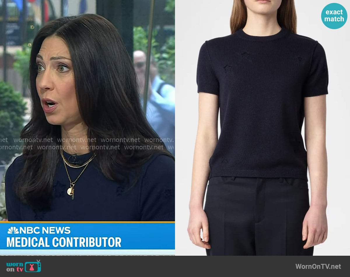 Natalie’s navy star short sleeve sweater on Today