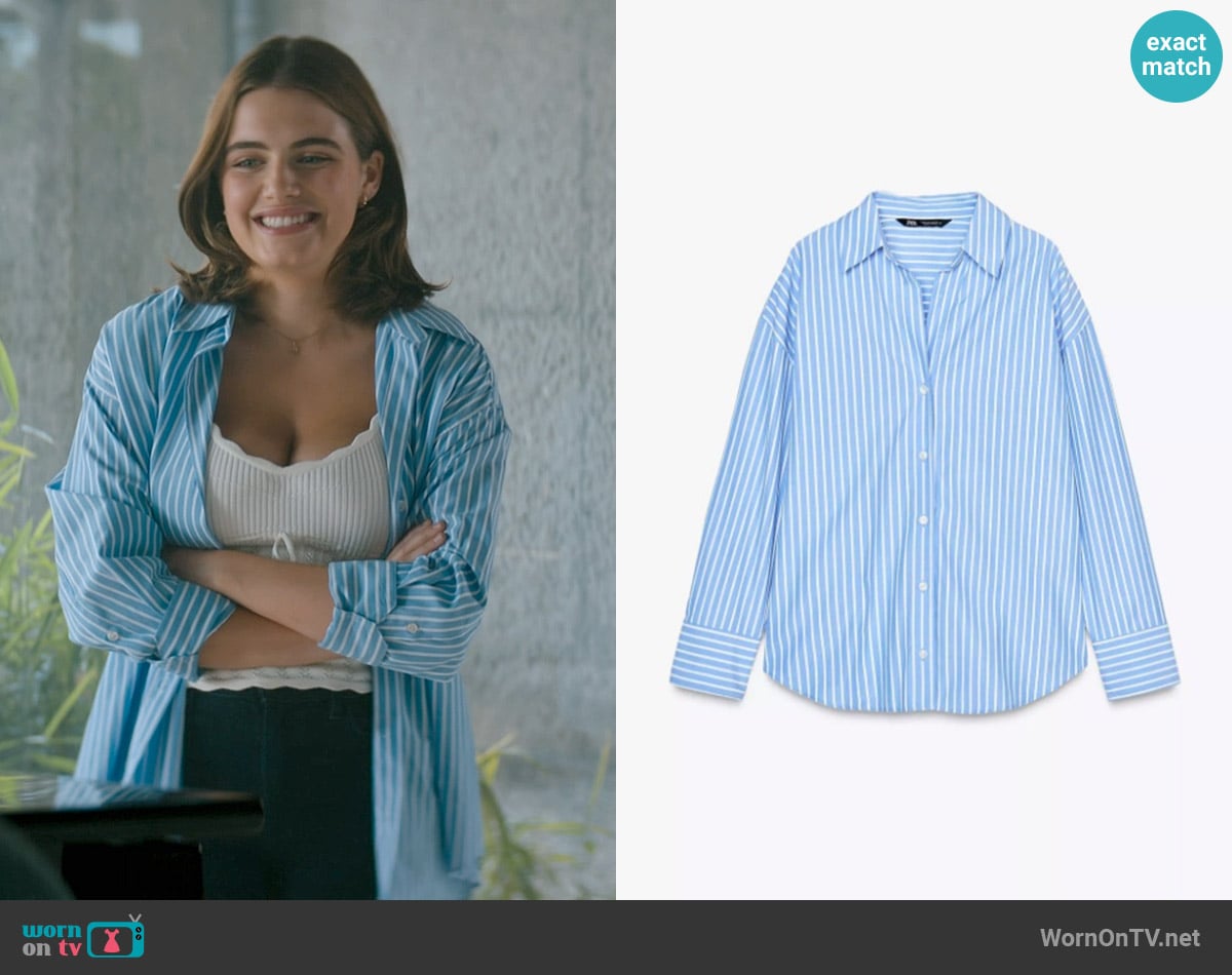 Zara Basic Poplin Shirt worn by Hannah Wells (Ella Bright) on Off Campus